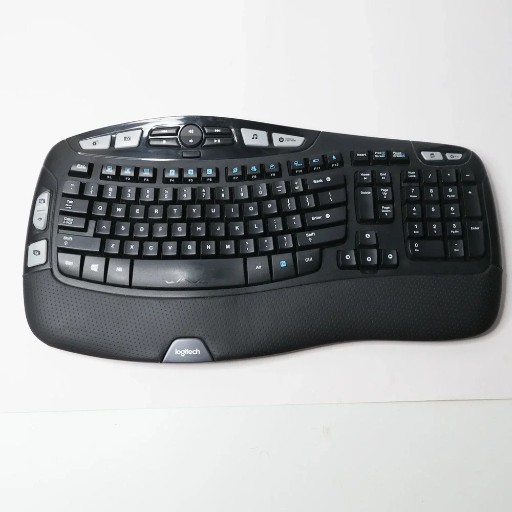 Logitech K350 Wireless Ergonomic Wave Keyboard Black Y-R0053 Multimedia
